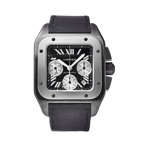 cartier santos 100 black edition|cartier santos chronograph review.